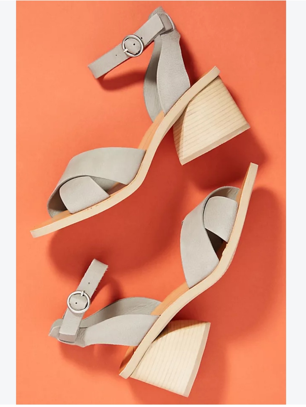 Dolce Vita Nude Tan Leather Block Heel Ankle-Strap Sandals